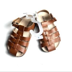 Old Navy Unisex Faux Leather Cognac Strappy Fisherman Style Sandals Sz 7